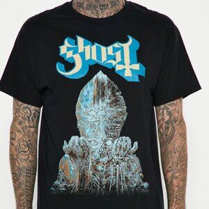 Ghost Band Blue Priest Short Sleeve Tee Mens Size Large NWT